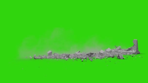 Yıkım Enkazı Yüksek Kalite Animasyon Yeşil Ekran Video Kolay Düzenlenebilir — Stok video