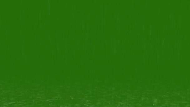 雨与雷电高分辨率视频动画绿色屏幕 容易编辑绿色屏幕视频 高品质矢量3D插图 首选绿色屏幕背景 — 图库视频影像