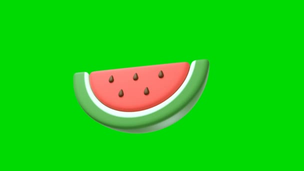 Cartoon Food Wysokiej Jakości Zielone Efekty Ekranu Łatwy Edycji Zielony — Wideo stockowe