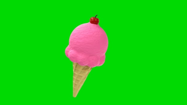 卡通食品3D高质量的绿色屏幕效果4K 易编辑的绿色屏幕视频 高质量的矢量3D插图 首选绿色屏幕背景 — 图库视频影像