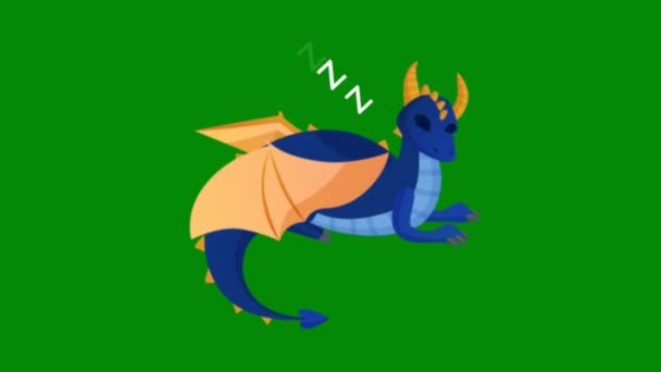 Dragon Мультфільм Високої Якості Анімований Зелений Екран Відео Легке Редагування — стокове відео