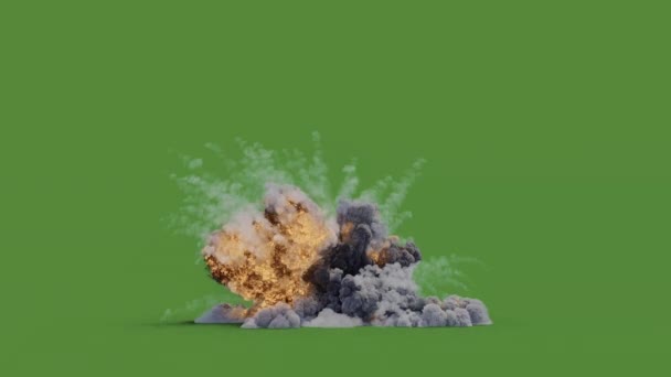 Patlamanın Iyi Kalite Animasyon Yeşil Ekran Kolay Düzenlenebilir Yeşil Ekran — Stok video