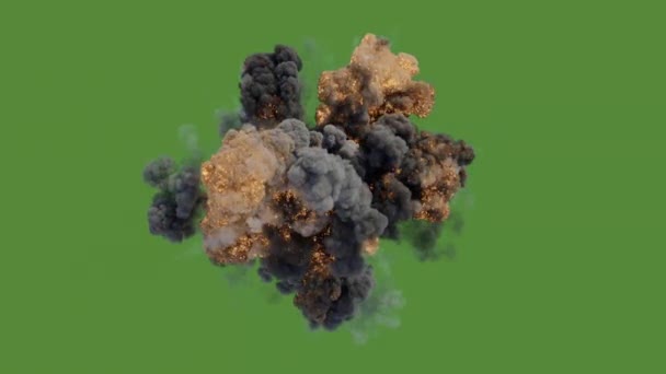 Explosion Höchster Qualität Animierten Grünen Bildschirm Leicht Editierbare Green Screen — Stockvideo