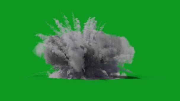 Пиловий Вибух Найвищої Якості Анімований Зелений Екран Легке Редагування Зеленого — стокове відео
