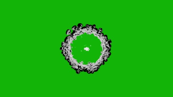 Nuclear Shock Wave Top Resolution Green Screen Animated Video Easy — Stock Video