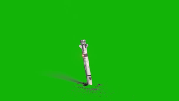 Missile Top Resolution Animation Green Screen Video Easy Editable Green — Stock Video