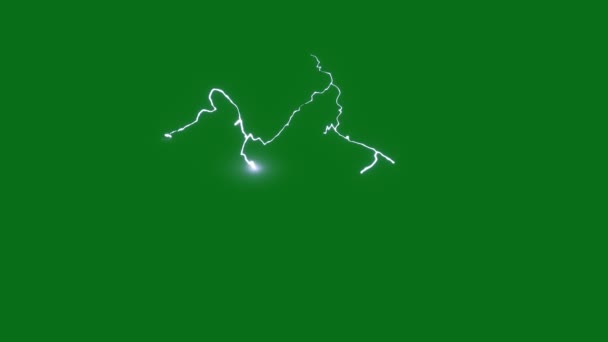 Lightning Bolt Top Resolution Green Screen Effects Easy Editable Green — Stock Video