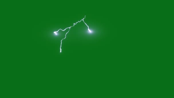Lightning Bolt Top Resolution Green Screen Effekte Leicht Editierbare Green — Stockvideo