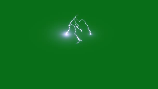 Lightning Bolt Top Resolución Efectos Pantalla Verde Vídeo Pantalla Verde — Vídeo de stock