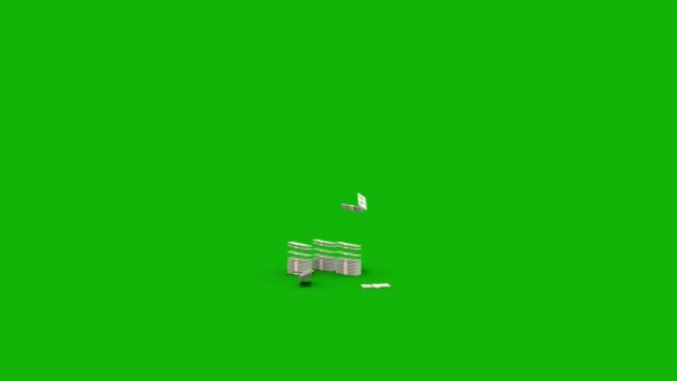 Money Falling Top Rozlišení Animace Zelené Obrazovky Video Snadné Editovatelné — Stock video