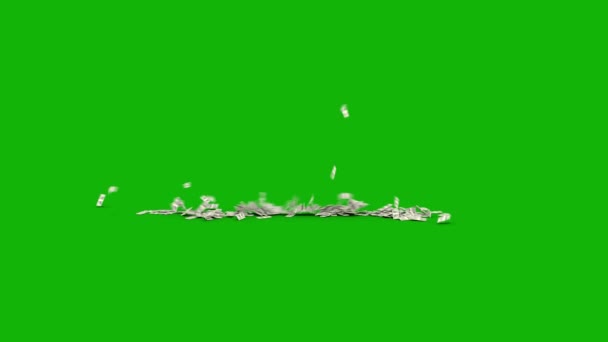 Dinheiro Caindo Topo Resolução Animação Tela Verde Vídeo Fácil Editável — Vídeo de Stock