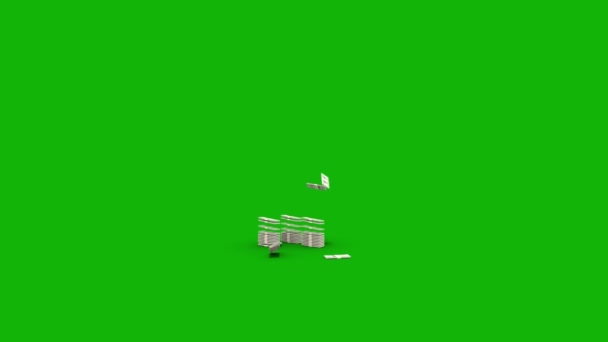 Money Falling Top Resolution Animation Green Screen Video Einfach Editierbares — Stockvideo