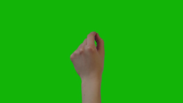 Жіноча Рука Верхньої Роздільної Здатності Анімований Зелений Екран Легке Редагування — стокове відео