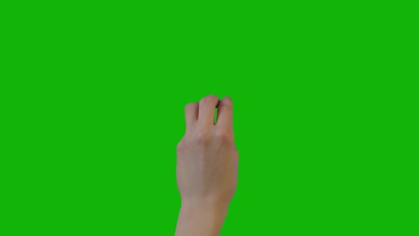 Female Hand Top Rozdzielczość Animowany Zielony Ekran Łatwy Edycji Zielony — Wideo stockowe