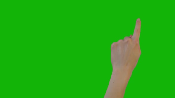 Vrouwelijke Hand Top Resolutie Geanimeerd Groen Scherm Gemakkelijk Bewerken Groen — Stockvideo