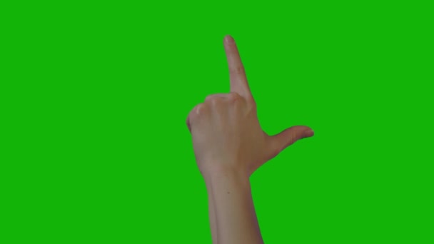 Female Hand Top Resolution Animated Green Screen Easy Editable Green — Stock Video