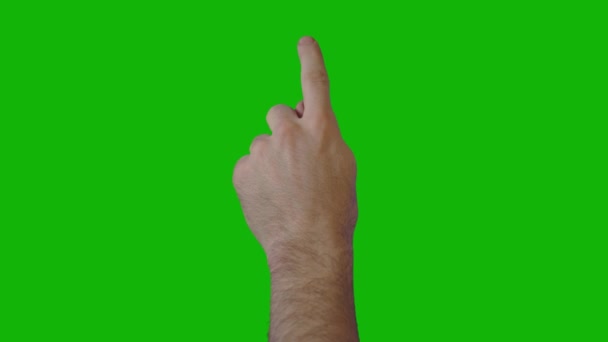 Mão Masculina Superior Resolução Verde Tela Vídeo Fácil Editável Verde — Vídeo de Stock