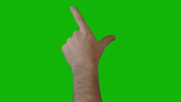 Mannelijke Hand Top Resolutie Groen Scherm Video Gemakkelijk Bewerken Groen — Stockvideo