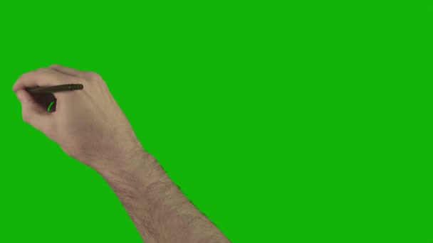 Mão Masculina Superior Resolução Verde Tela Vídeo Fácil Editável Verde — Vídeo de Stock