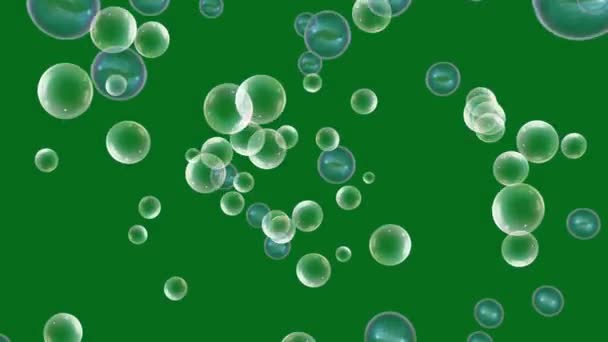 Bubbles Top Resolution Green Screen Video Easy Editable Green Screen — Stock Video