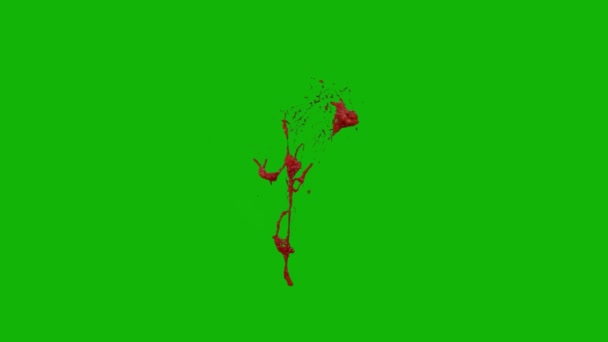 Blood Splatter Wall Top Ανάλυση Animation Green Screen Video Εύκολη — Αρχείο Βίντεο