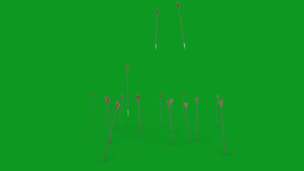 Archers Throw Arrows Top Resolution Green Screen Backgrounds Easy Editable — Stock Video