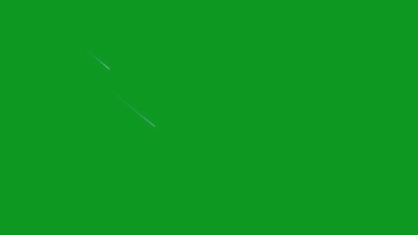 Shooting Stars Top Resolutie Groen Scherm Beeldmateriaal Gemakkelijk Bewerken Groen — Stockvideo