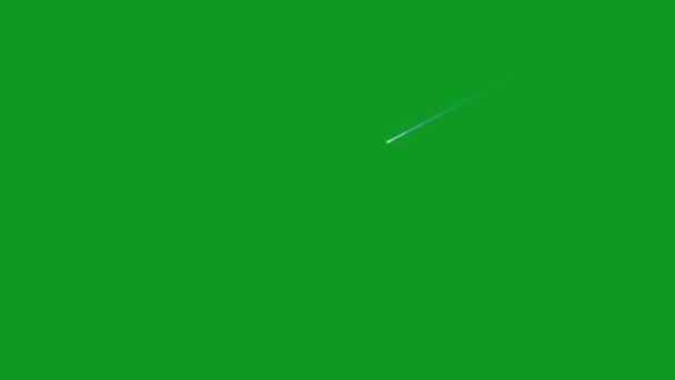 Shooting Stars Top Resolutie Groen Scherm Beeldmateriaal Gemakkelijk Bewerken Groen — Stockvideo