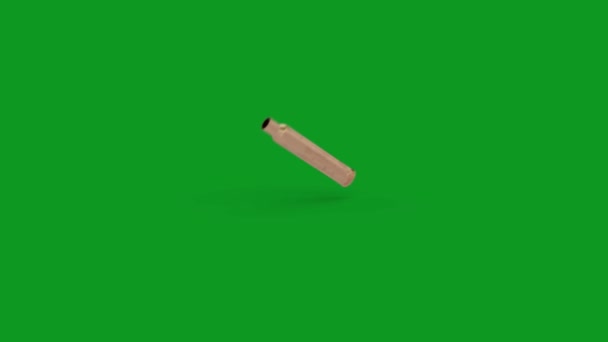 Bullet Shell Top Resolution Green Screen Footage Easy Editable Green — Stock Video