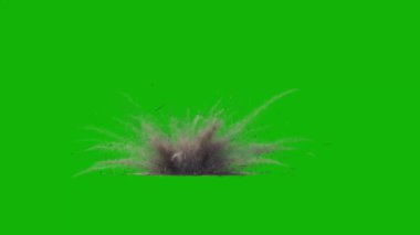 Patlama Kirli Şarjlar yeşil ekran 4k, kolay düzenlenebilir mavi ekran video, yüksek kaliteli 3D görüntü vektörü. Üst seçim mavi ekran arkaplanı