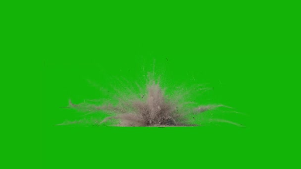 Explosion Dirty Charges Green Screen Footage Easy Editable Blue Screen — Stock Video