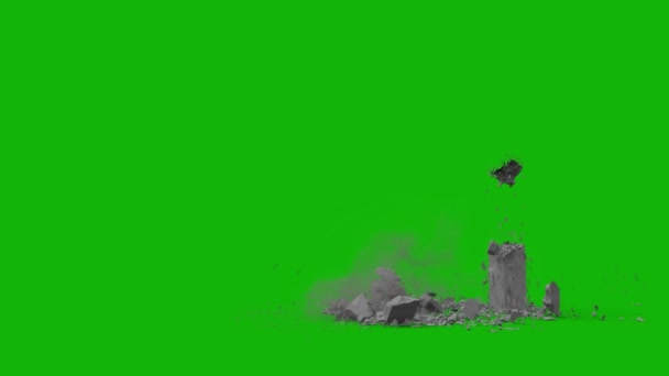 Destruction Debris Green Screen Backgrounds Easy Editable Green Screen Video — Wideo stockowe