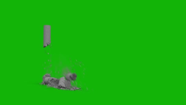 销毁碎片绿色屏幕背景4K 易编辑绿色屏幕视频 高品质矢量3D插图 首选绿色屏幕背景 — 图库视频影像