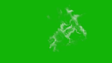 Soluk duman yüksek kaliteli yeşil ekran video 4k, yeşil ekran anahtarı ile izole edilmiş, yeşil ekran 4K animasyonu, yeşil ekran arkaplanı izole.
