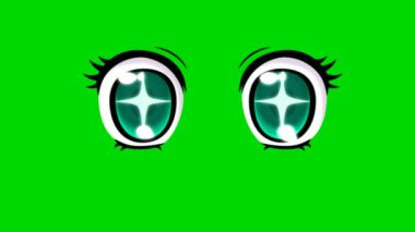 Yeşil Ekranda Komik Çizgi Film Gözü Animasyonu, En İyi Seçim! Yüksek talep videosu, 3D animasyon, Ultra Yüksek çözünürlüklü 4k video.
