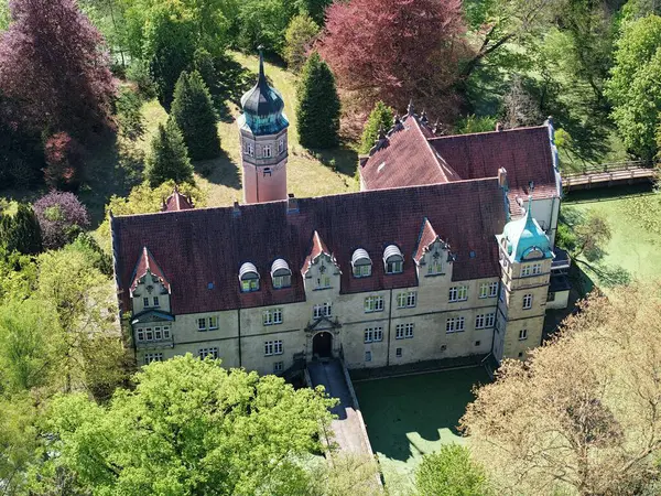 Ulenburg Şatosu, Kuzey Ren-Vestfalya, Almanya, hava fotoğrafı