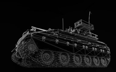 Arkaplanda izole edilmiş zırhlı piyade aracı modeli