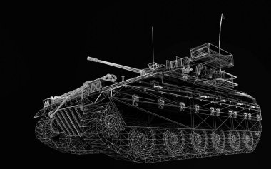 Arkaplanda izole edilmiş zırhlı piyade aracı modeli