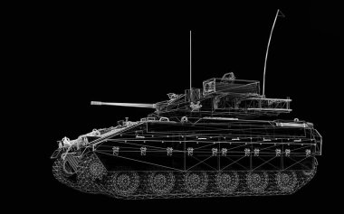 Arkaplanda izole edilmiş zırhlı piyade aracı modeli