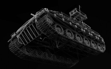 Arkaplanda izole edilmiş zırhlı piyade aracı modeli