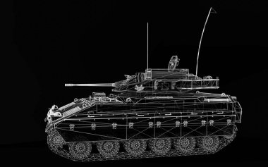 Arkaplanda izole edilmiş zırhlı piyade aracı modeli