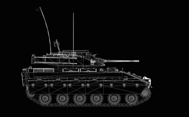 Arkaplanda izole edilmiş zırhlı piyade aracı modeli