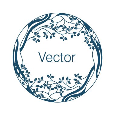 Vector background and frame template with place for text in simple modern style tree from lines and leaves. Hand drawn lines for tattoo, wedding or postcards, social media wallpapers.