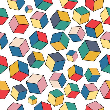 60 'lı-70' li yıllarda hippi tarzında farklı elementlerle kusursuz, çok renkli psikedelik desen. Vektör grafikleri.