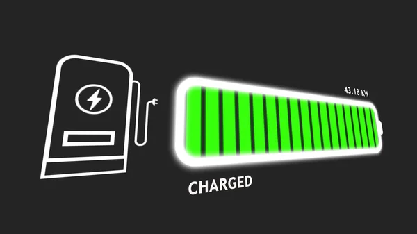 Elektrische Auto Batterij Actieve Opladen Visionair Dashboard Rendering Computer Grafisch — Stockfoto