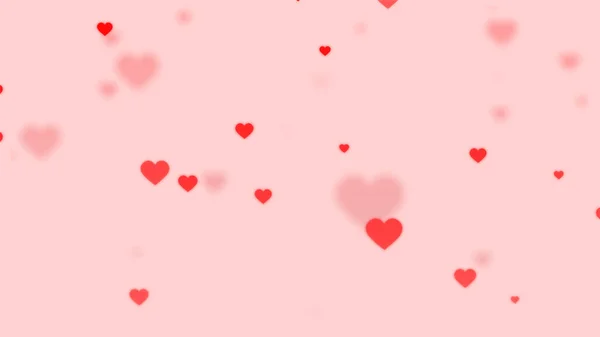 День Святого Валентина Розовый Фон Сияющими Сердцами Стоковое Изображение