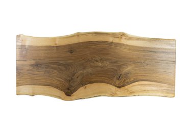 Nutwood levhası beyaz arkaplanda izole edilmiş.