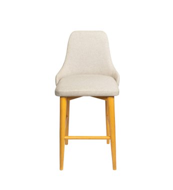 Tek Uzun Tahta Bacak Sandalyesi Beyaz Arkaplanda İzole Edildi