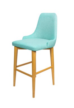 Tek Uzun Tahta Bacak Sandalyesi Beyaz Arkaplanda İzole Edildi