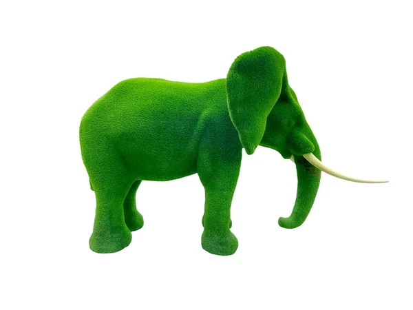 Elephant Sculpture Made Bush Artificial Grass Shaped Topiaries Landscape Gardening — Stock Photo, Image